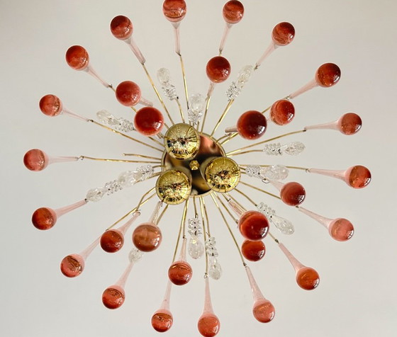 Lustre Vintage Rose Goutte d'eau – Glass, Metal (photo 4 of 9)