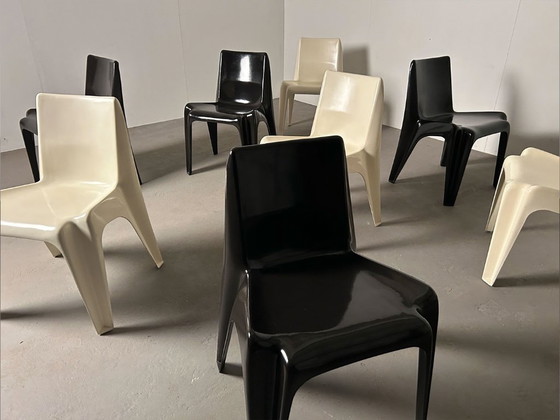 Acht Bofinger stapelstoelen van Helmut Bätzner, 1964. – Eetkamerstoelen, Plastic, Fiberglass (photo 2 of 9)