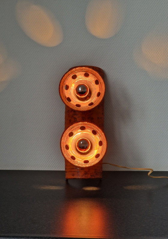 Image 1 of Vintage Ceramic Wall Lamp Brutalist Fatlava Spaceage