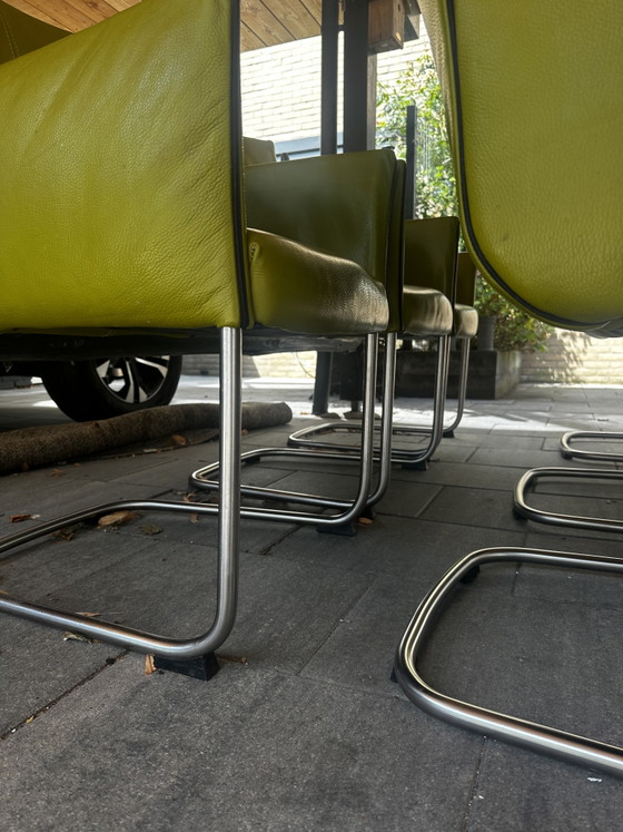 Zes Leren Bert Plantagie Eetstoelen – Eetkamerstoelen, Leather (photo 8 of 11)