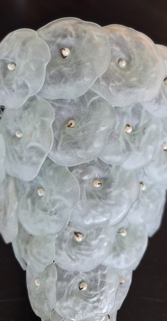 Image 1 of Lampada da parete in vetro di Murano degli anni '60/'70 con cestino di fiori.