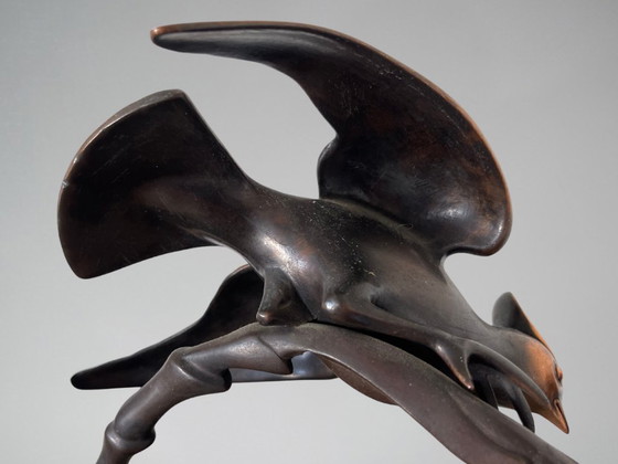 Marcel GUILLEMARD (1886–1932) / Atelier Primavera — Coppia di Cince dal Ciuffo, Importante Scultura Art (photo 13 of 20)