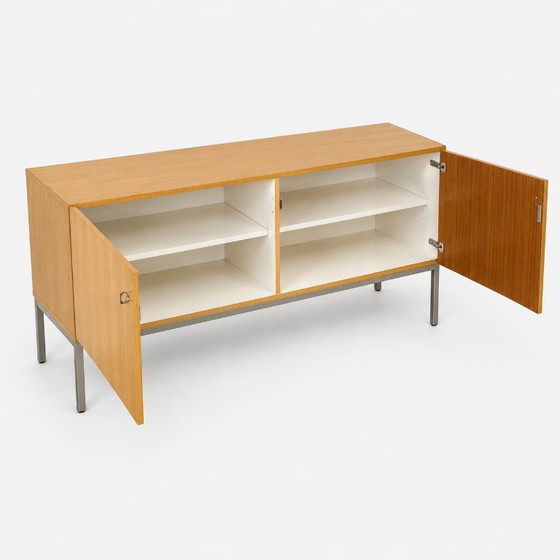 Vintage Low Sideboard with Metal Base Made in the 1970s – Wood (photo 2 of 5)