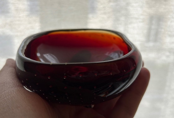 Image 1 of Murano sieradenbakje in rood en geel