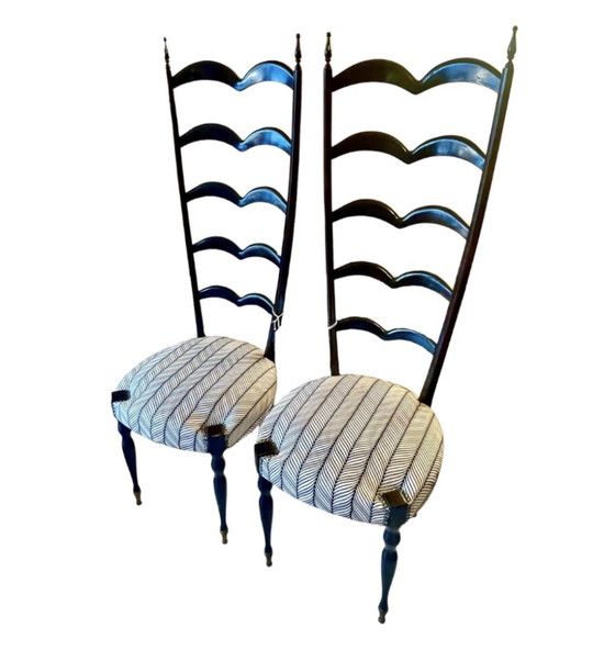 Image 1 of Ensemble de chaises à échelles Paolo Buffa, Italie 1950s