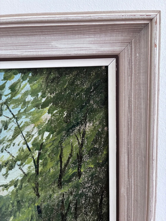Vintage woodland lake oil painting, forest landscape – Paintings & Drawings, Canvas (photo 9 of 17)