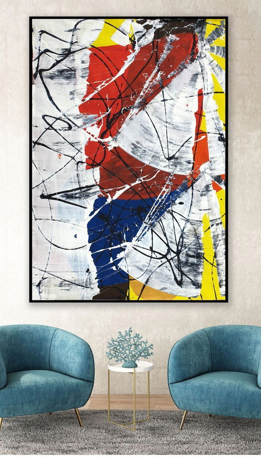 Jürgen Angeler - Red Flower - 215 x 150 cm