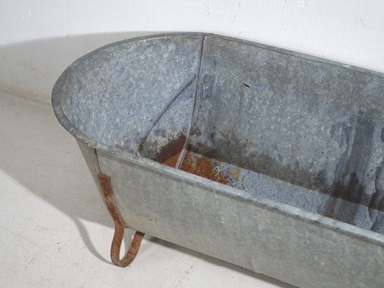 Antique Galvanized Zinc Bathtub – European Industrial Tub – circa 1900 #5 – Decorative Objects, Iron, Rustic (photo 34 of 39)