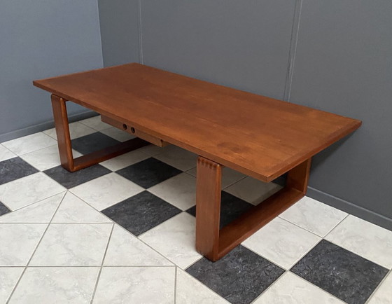 Image 1 of Large Teak coffee table with serving tray 1970s EMC Mobler Denmark
