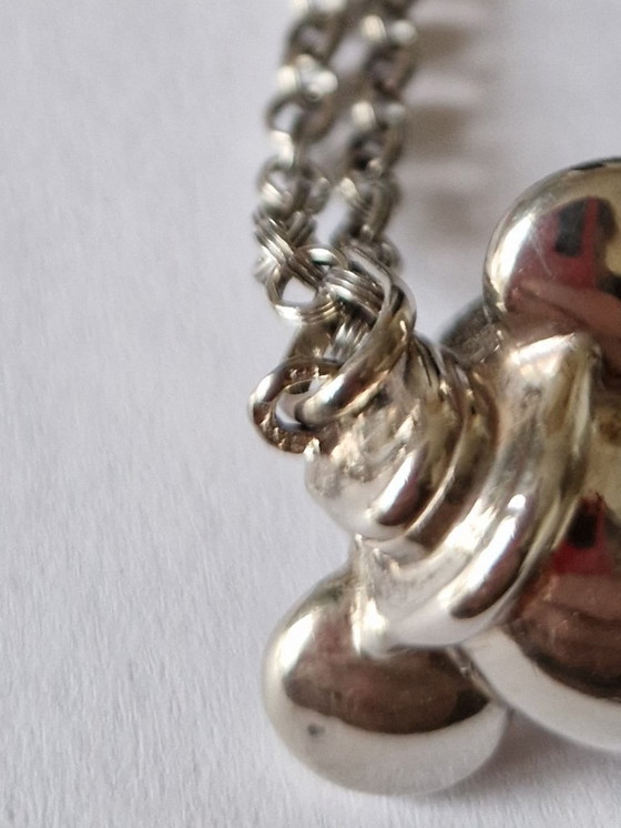 Image 1 of Disney - Large silver Mickey Mouse pendant with long chain