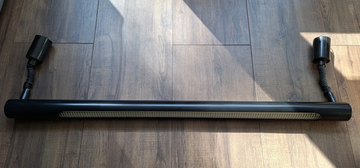 Original Massive Black Tube Lamp from the 70s/80s – hanglampen, Metal, Plastic (photo 2 of 7)