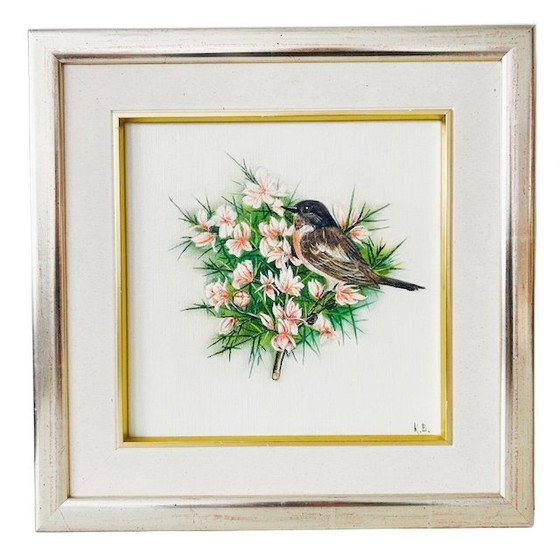 Image 1 of Vintage set of oil paintings of birds K.H. Bohn 2004