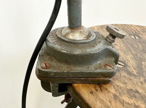 Image 1 of Large Grey Industrial Workshop Table Lamp, 1960s