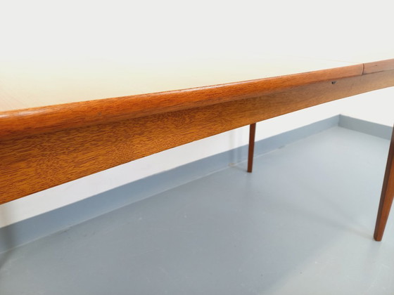 Image 1 of Rectangular Scandinavian-style vintage dining table from the 1950s/60s in teak with extensions