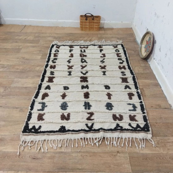 Image 1 of Authentic Berber Rug –Symbolic style 100% Natural Wool Handwoven (193 × 128 cm)