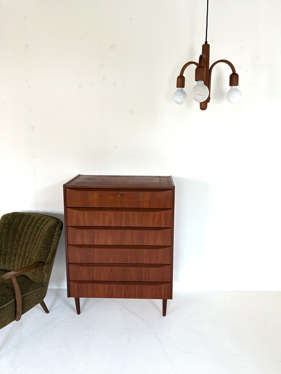 Image 1 of Lampada a sospensione vintage in teak 'Candela', Domus '80