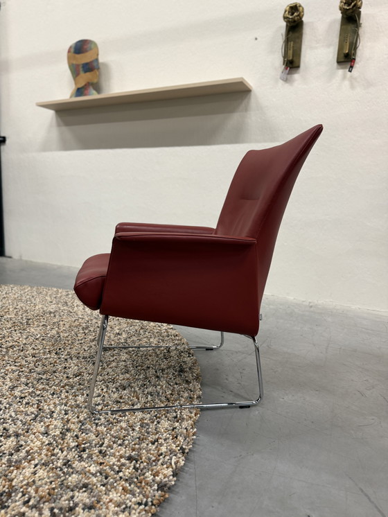 Image 1 of Poltrona Jori Aida Schienale alto in pelle rossa