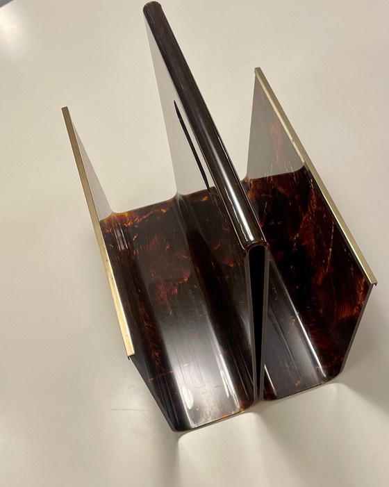 Image 1 of Zeitschriftenständer Lucite Schildpatt Maison Mercier Zeitungsständer