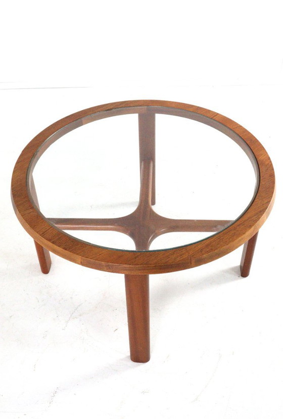 Image 1 of G-Plan round coffee table teak with glass vintage