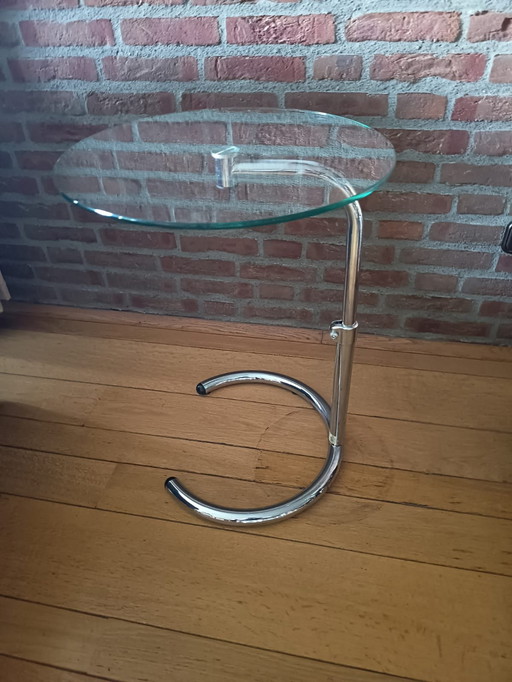 Table d'appoint réglable en verre, style Bauhaus