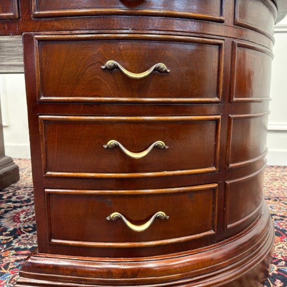 Grande Scrivania Ovale Classica Inglese – Scrivanie, Wood, Brass (photo 15 of 20)
