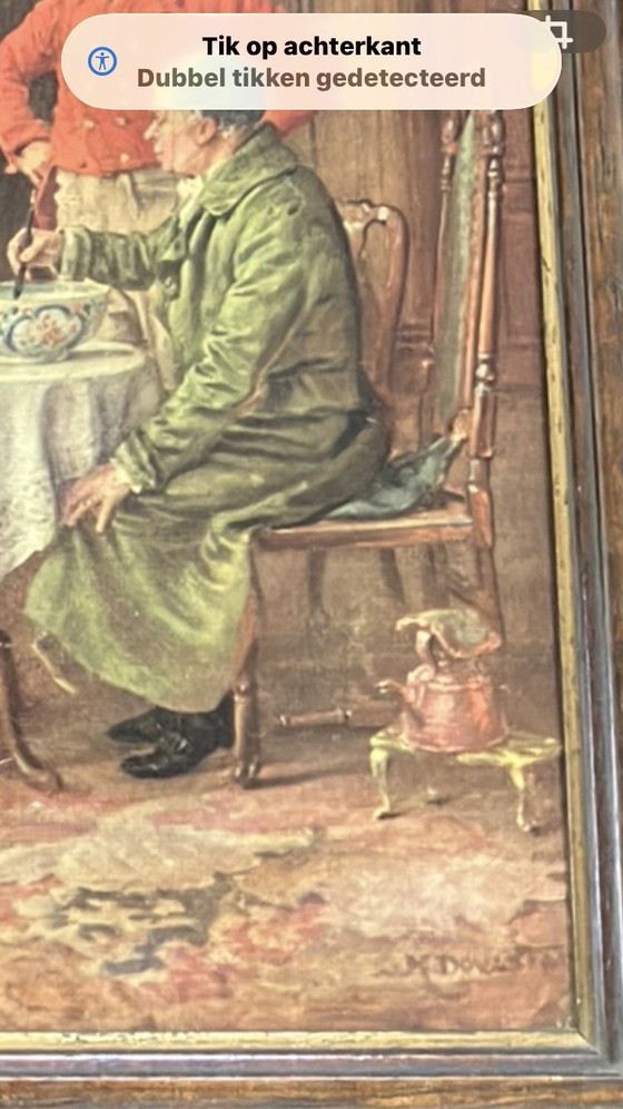 Image 1 of Estampe vintage de Margaret Dovaston - « Bonne humeur » - Dans un magnifique cadre en bois