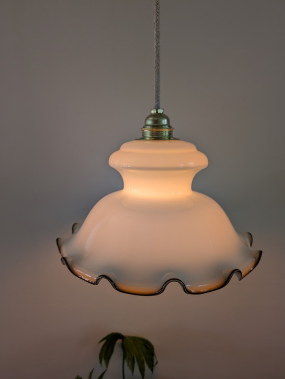 Image 1 of nostalgic atmospheric opaline glass lampshade