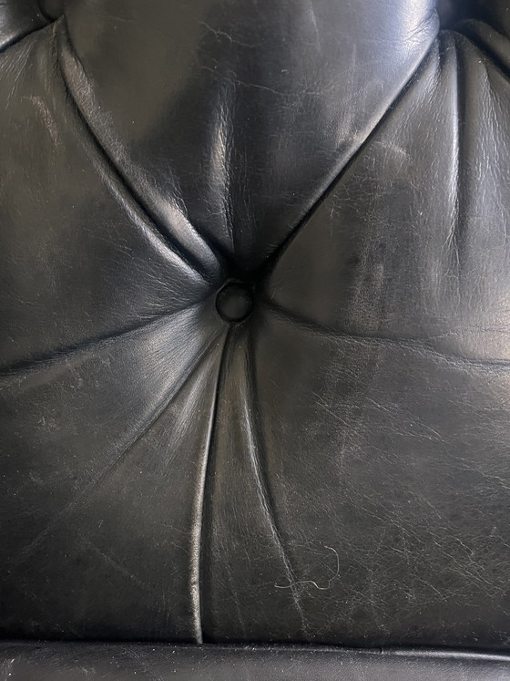 Image 1 of Vintage Chesterfield smoking chair with footstool