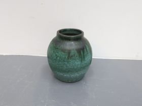 Vintage vase / ceramic / green / handmade (photo 2 of 5)