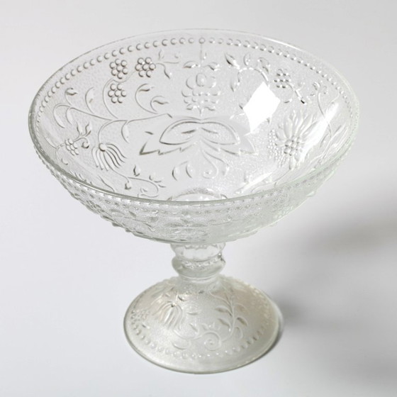 Image 1 of Mid-Century geperste glazen voetschaal: Cibulak Pavel Panek Design