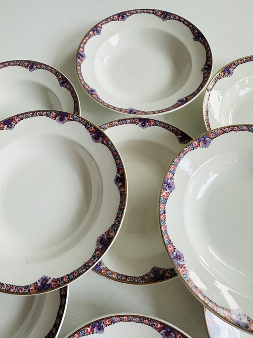 9 Assiettes à dessert Société Céramique Maestricht – servies, Porcelain (photo 2 of 6)