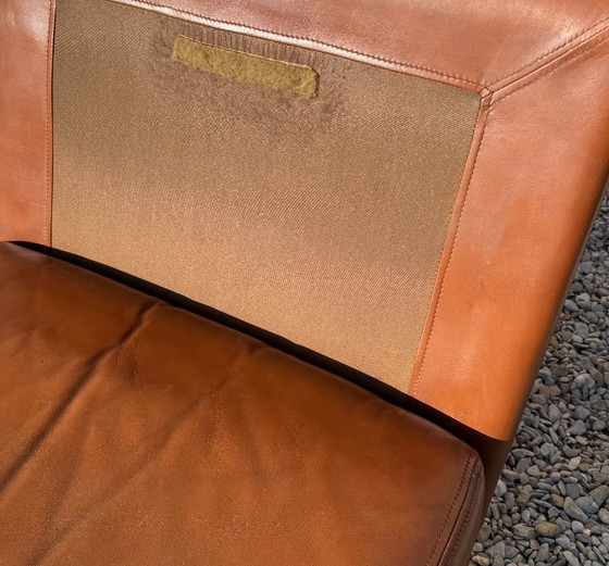 Image 1 of Divano a 3 posti in alluminio spazzolato e pelle marrone, Francia 1970