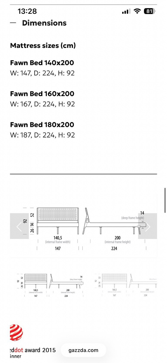 Letto Gazzda Fawn 180x200 - Rovere massello e pelle – Letti matrimoniali, Wood, Leather (photo 7 of 7)