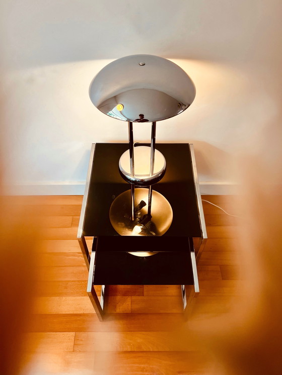 Image 1 of Tavolini laterali neri e cromati