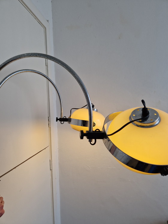 Image 1 of Vintage Dijkstra mushroom wall lamp 2 arches chrome