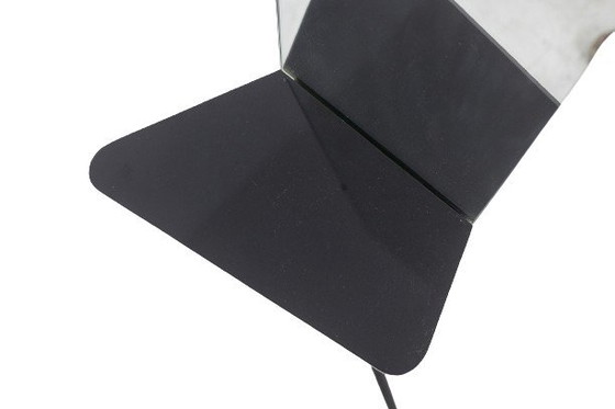 Image 1 of Mirror With Black Lacquered Metal Base. Circa 1960.