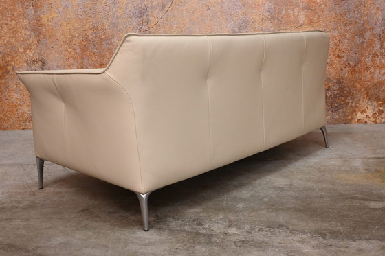 Image 1 of Leolux Mayon beige leather designer sofa