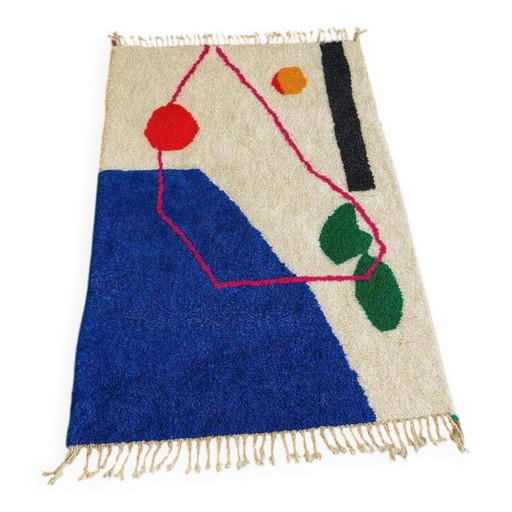 Alfombra bereber tejida en lana natural 100cmx200cm
