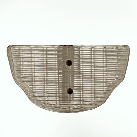 Image 1 of Set van twee wandlampen van Murano-glas met geribbelde textuur.