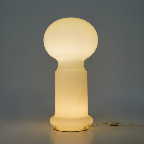 Image 1 of White glass table lamp, 1970s