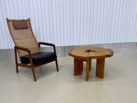 Tavolino da caffè di design Mid-century in legno e vimini – Anni '60 – Tavolini da caffè, Rattan (photo 22 of 22)