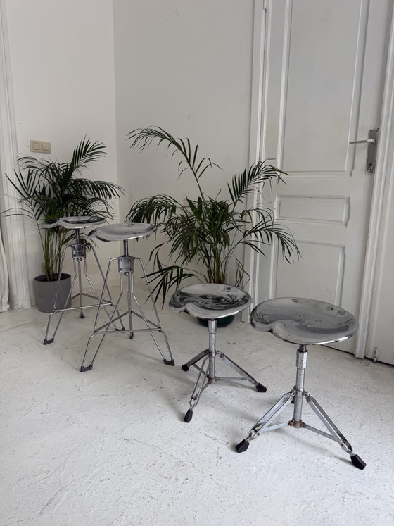 4 Krukken Yasu Sasamoto – Dulton, Tabourets, Metal, Chrome (photo 4 of 8)