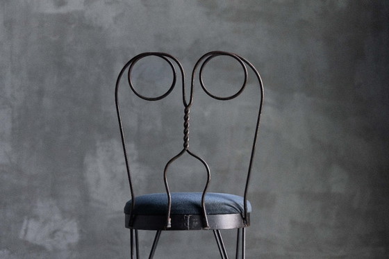 Image 1 of Smeedijzeren vlinder eetkamerstoel, Frankrijk, jaren 1960