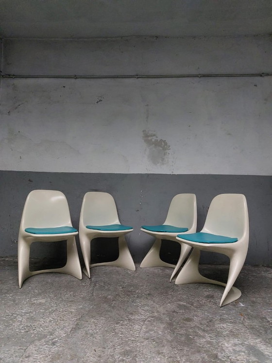 4 chaises Casalino vintage de style Space Age, conçues par Alexander Begge pour Casala. (photo 33 of 33)