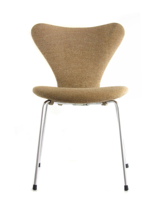 4 Early Fritz Hansen Series 7 chairs Arne Jacobsen 1950s/60s – Side chairs, Wool, Metal, Mid Century Modern (photo 4 of 11)