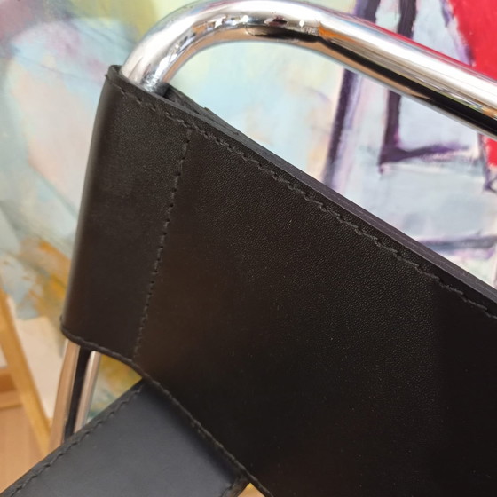 Image 1 of Poltrone Knoll Wassily B3 in pelle nera di Marcel Breuer