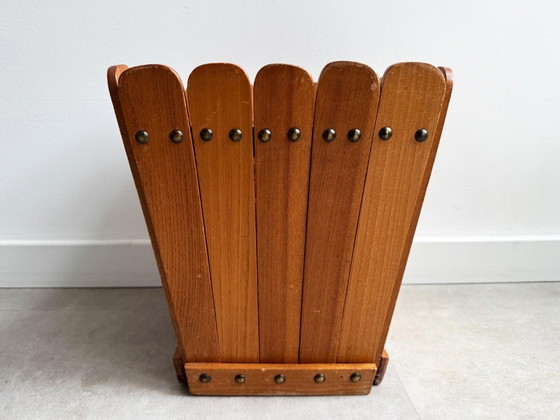 1x Vierkante Vintage Papierbak / Prullenbak Van Hout – Decoratie, Metal, Wood (photo 4 of 9)