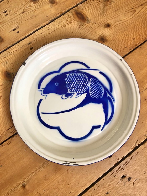 Image 1 of Emaillierte Tabletts mit Koi-Karpfen
