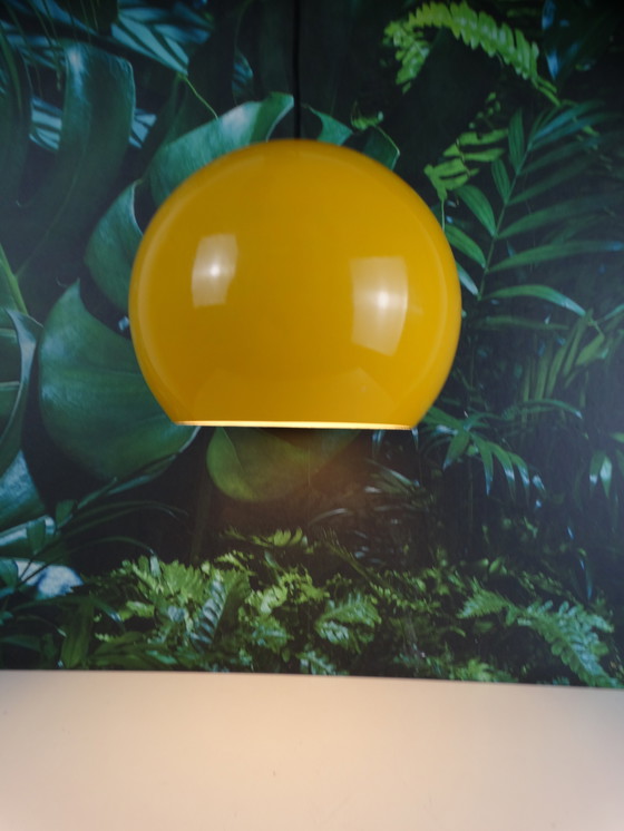 Image 1 of Yellow Aluminum Ball Lamp From The Seventies