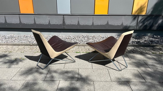 Image 1 of Walter Knoll Design Armchair My Chair Leather brown-beige - Set of 2